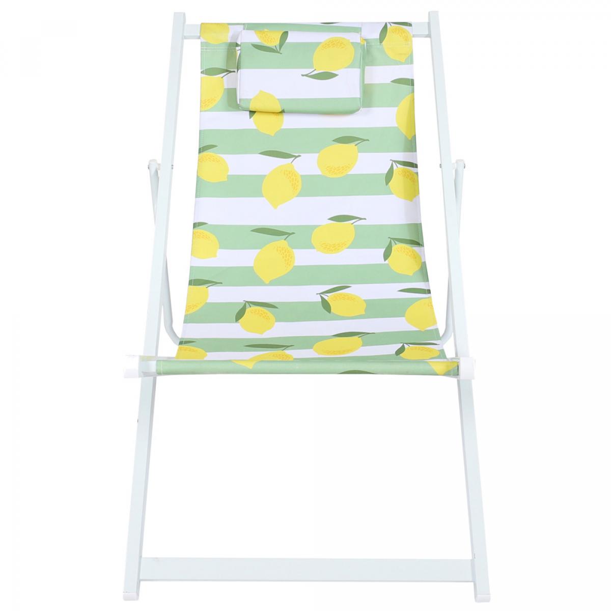 Set 4 tumbonas plegables limones metal
