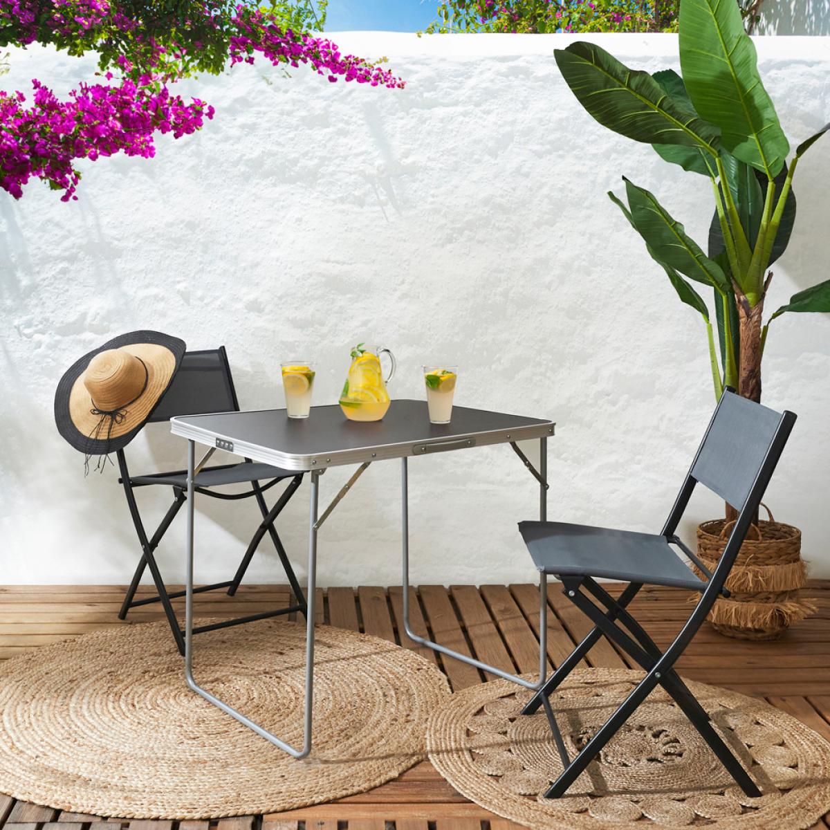 Mesa plegable 80x60 cm negra