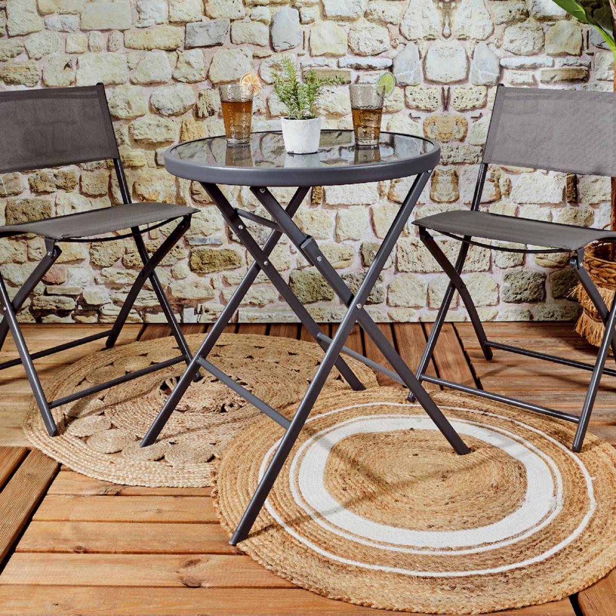 Mesa plegable gris elba d.60