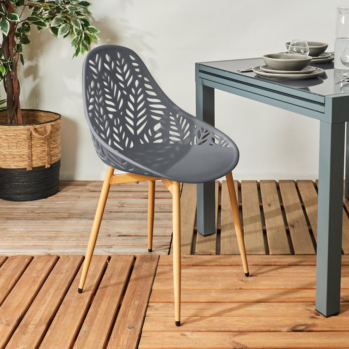 Set 4 sillas exterior gris lucena