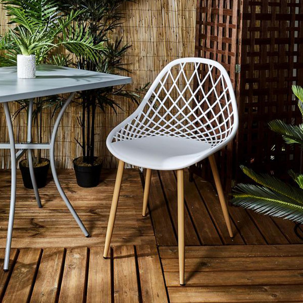 Set 4 sillas exterior blancas málaga