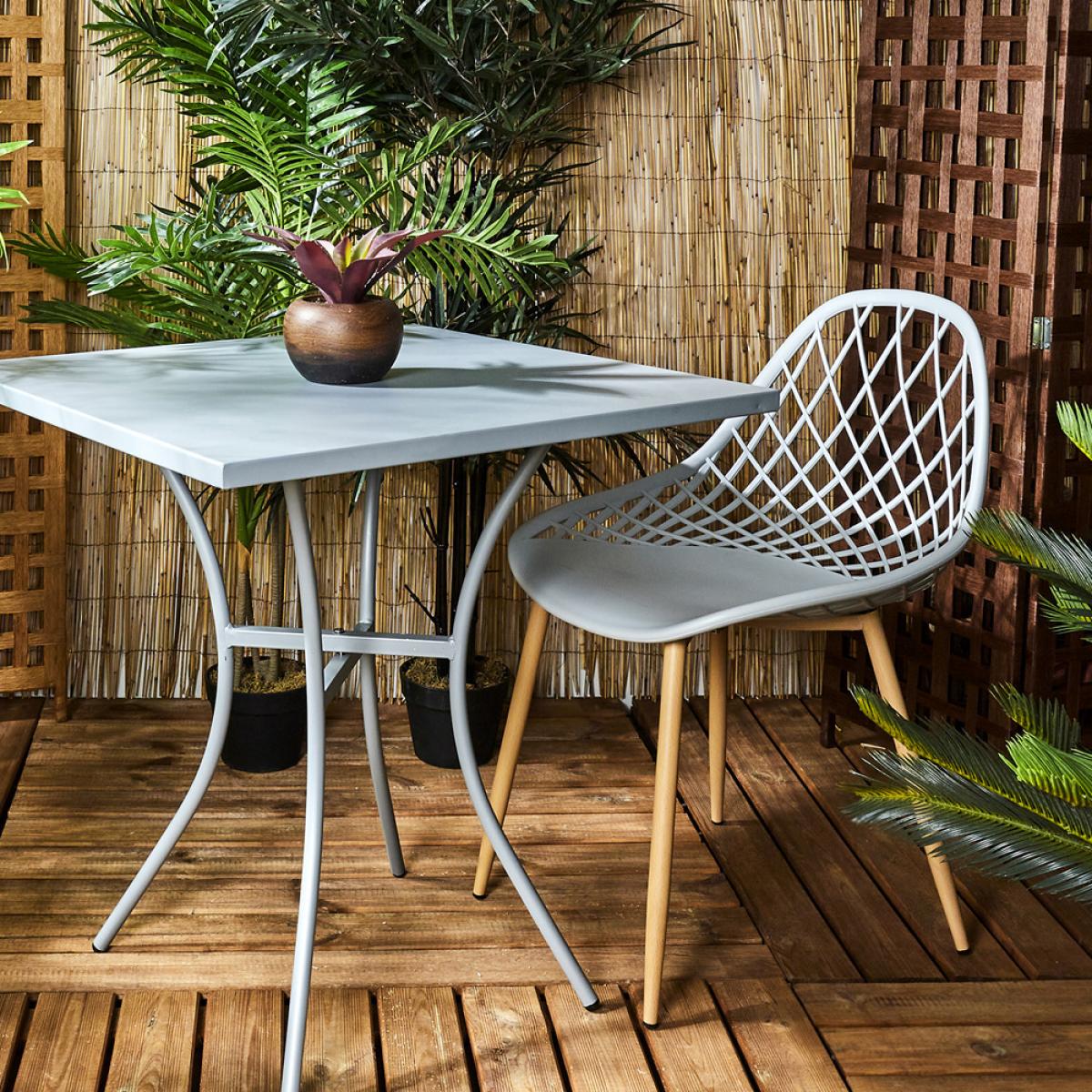 Set 4 sillas exterior grises málaga