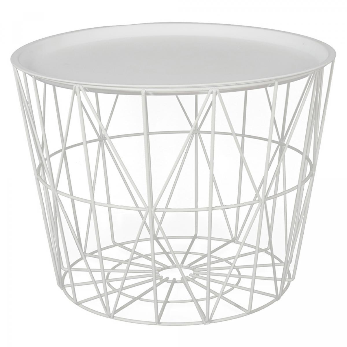 Mesa auxiliar metal blanca