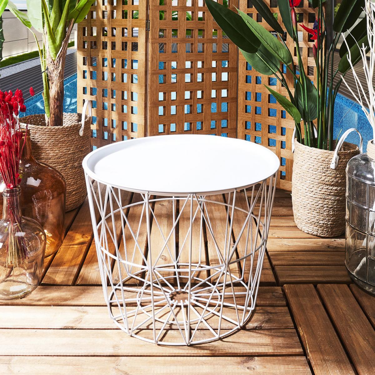 Mesa auxiliar metal blanca