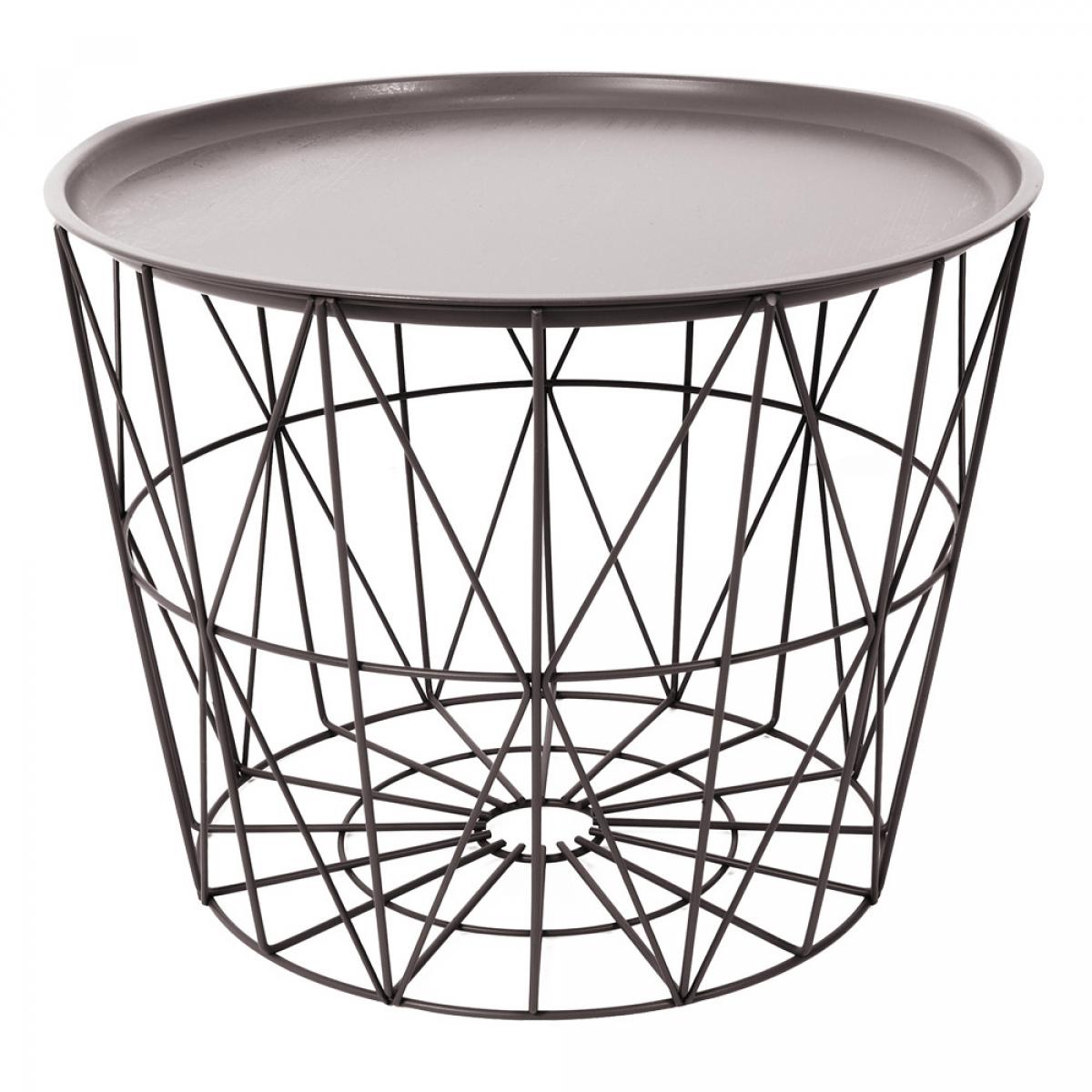 Mesa auxiliar metal taupé