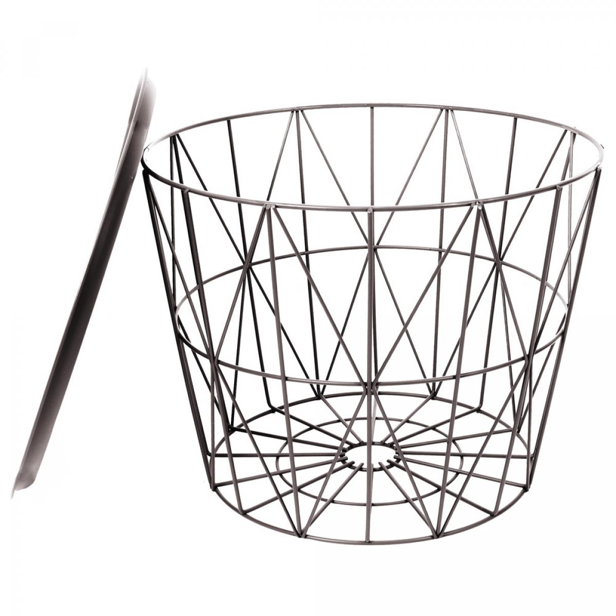 Mesa auxiliar metal taupé