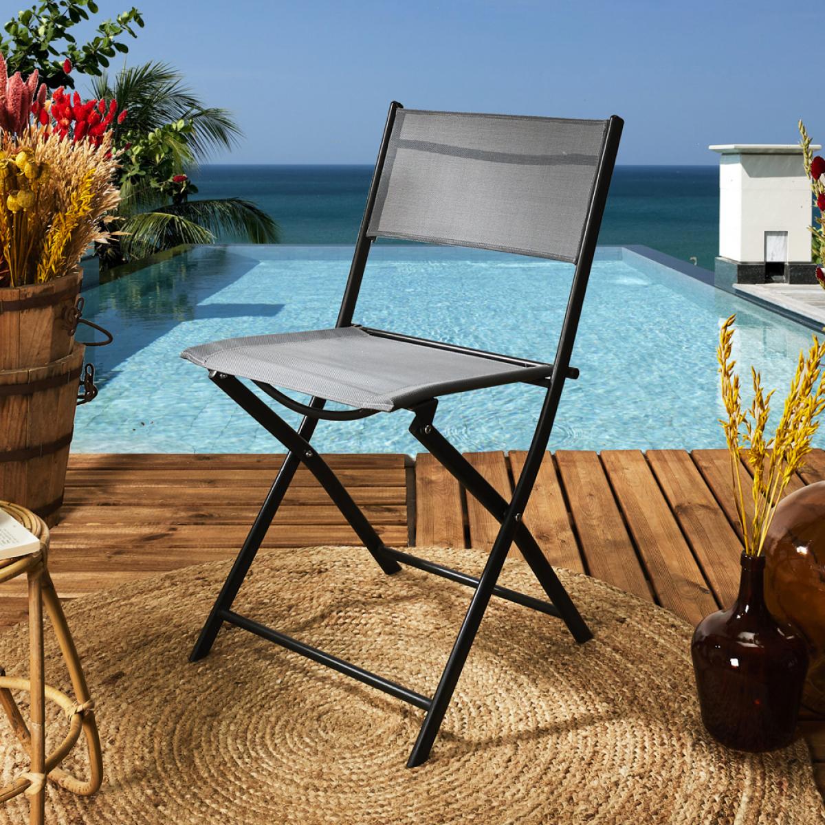 Set 4 sillas plegables elba gris