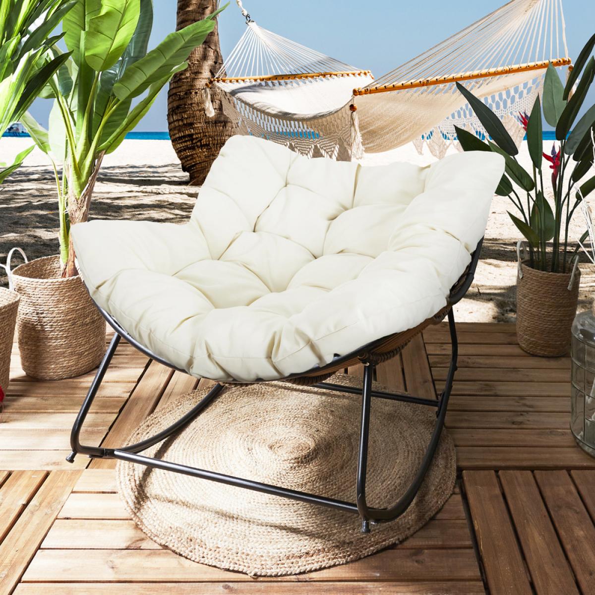 Butaca mecedora tulum beige