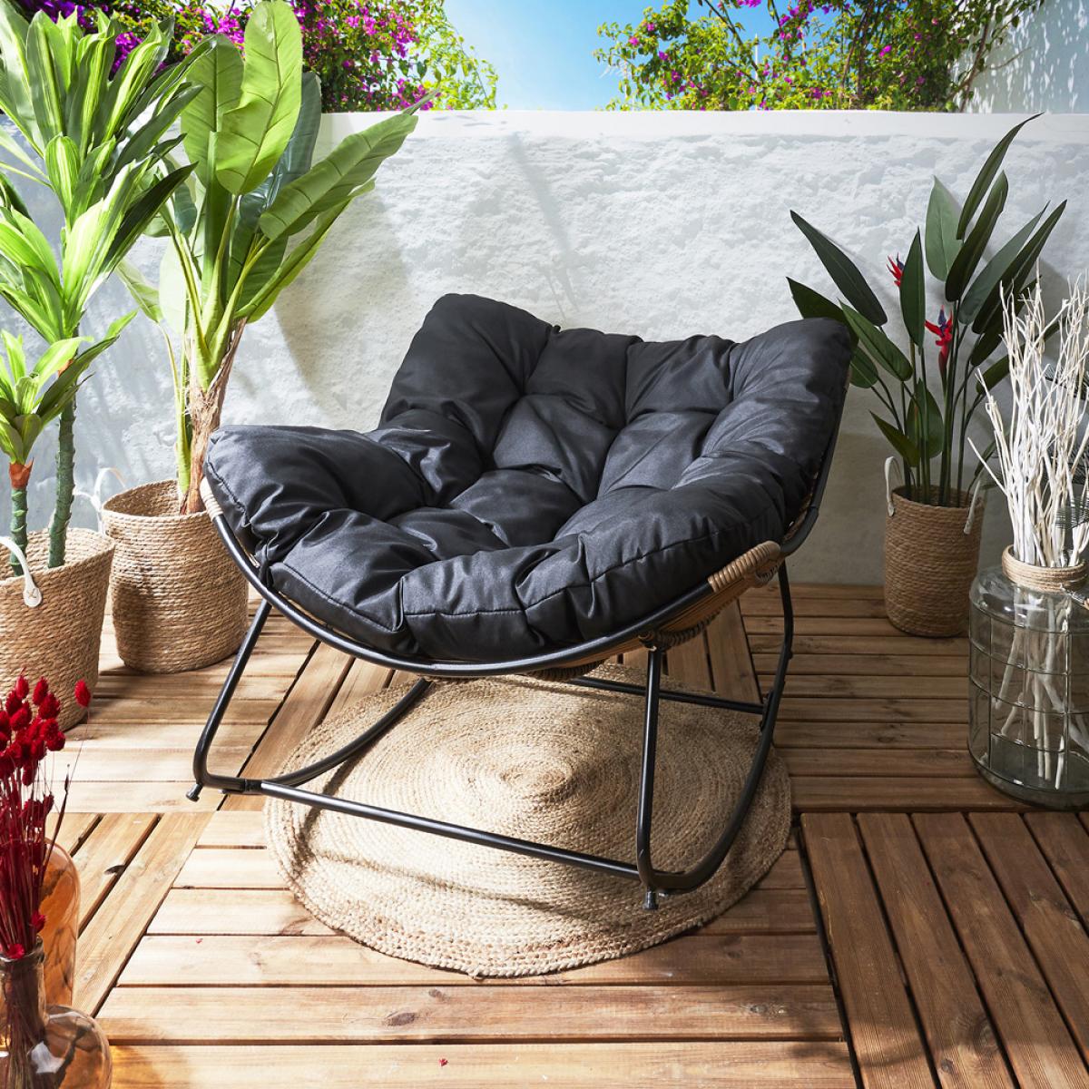 Butaca mecedora tulum negra