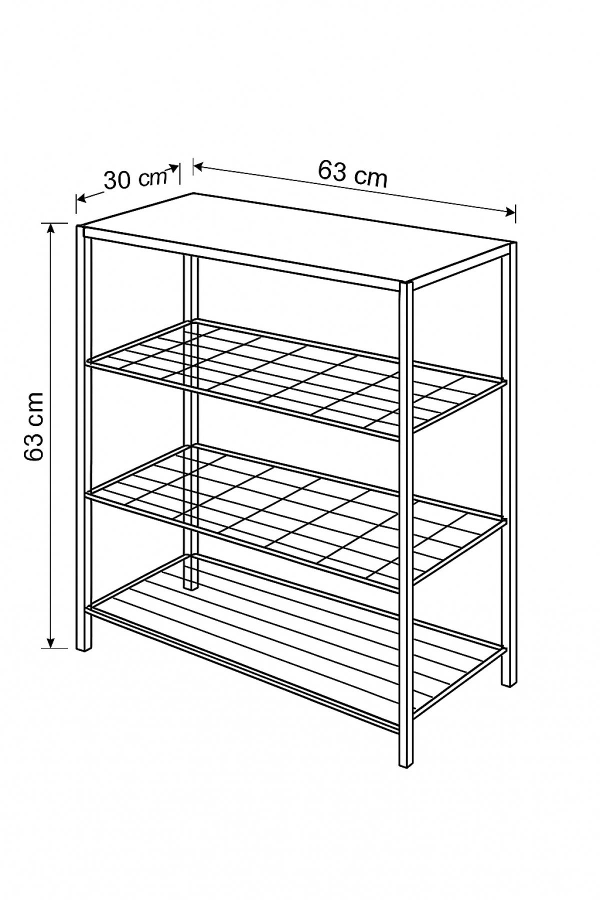 BAZAN ESTANTERIA MULTIUSOS COLOR ROBLE PATA METAL