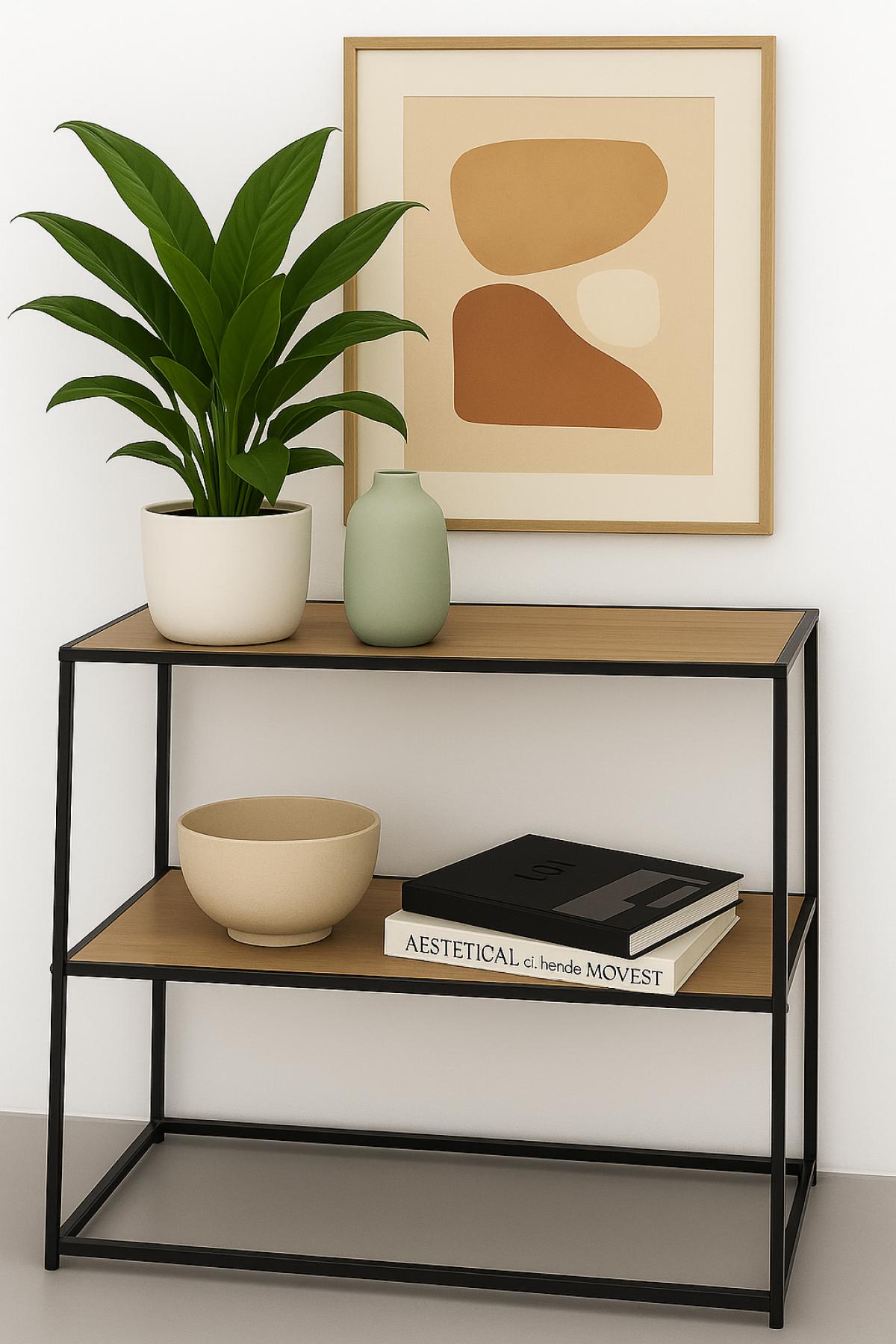 MALLO ESTANTERIA MULTIUSOS COLOR ROBLE PATA METAL