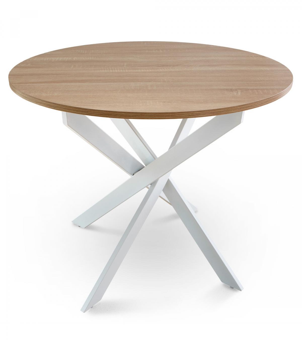 BOLTON MESA TAPA ACABADO ROBLE BORDE ROBLE PATA BLANCA