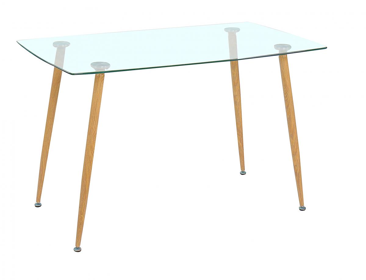 SWEDEN MESA CRISTAL PATAS ROBLE 120X80