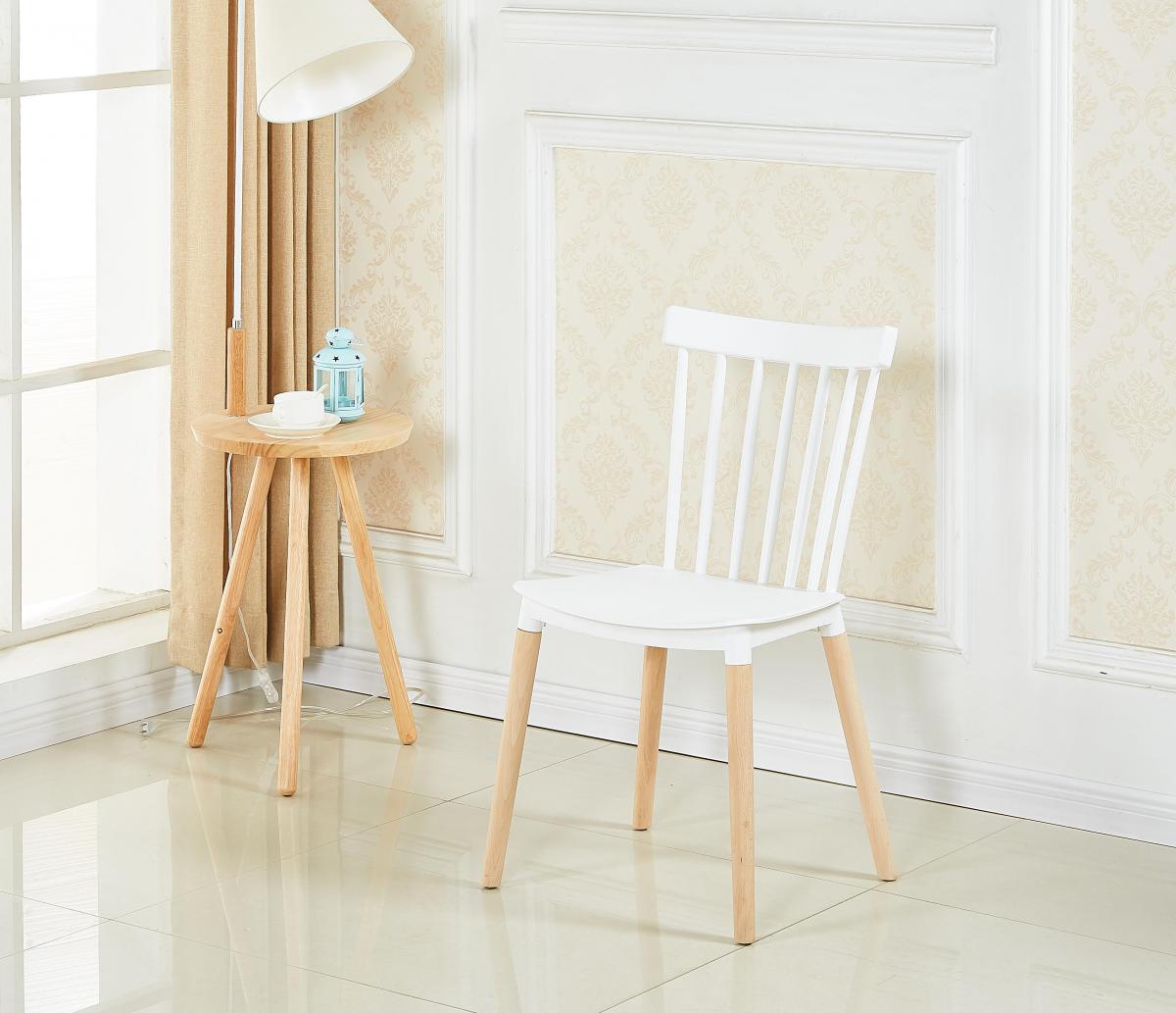 MALMO SILLA COLOR BLANCO PATA MADERA 4 UD