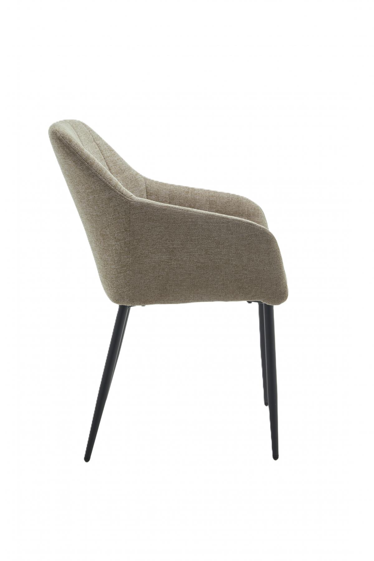 RIGA II SILLA TELA UF920-02 BEIGE TOSTADO PATA NEGRA 2UD