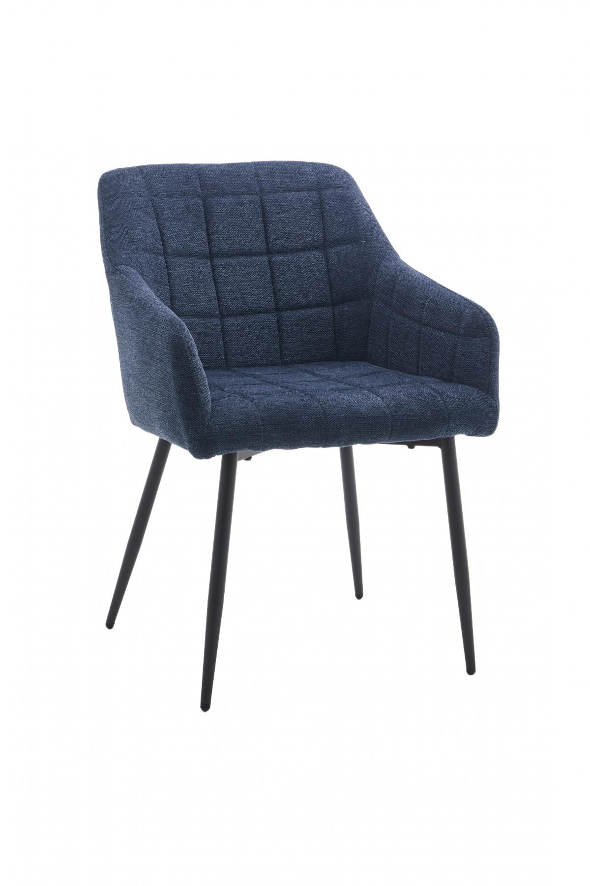 RIGA II SILLA TELA UF920-09 AZUL PATA NEGRA (2UN)