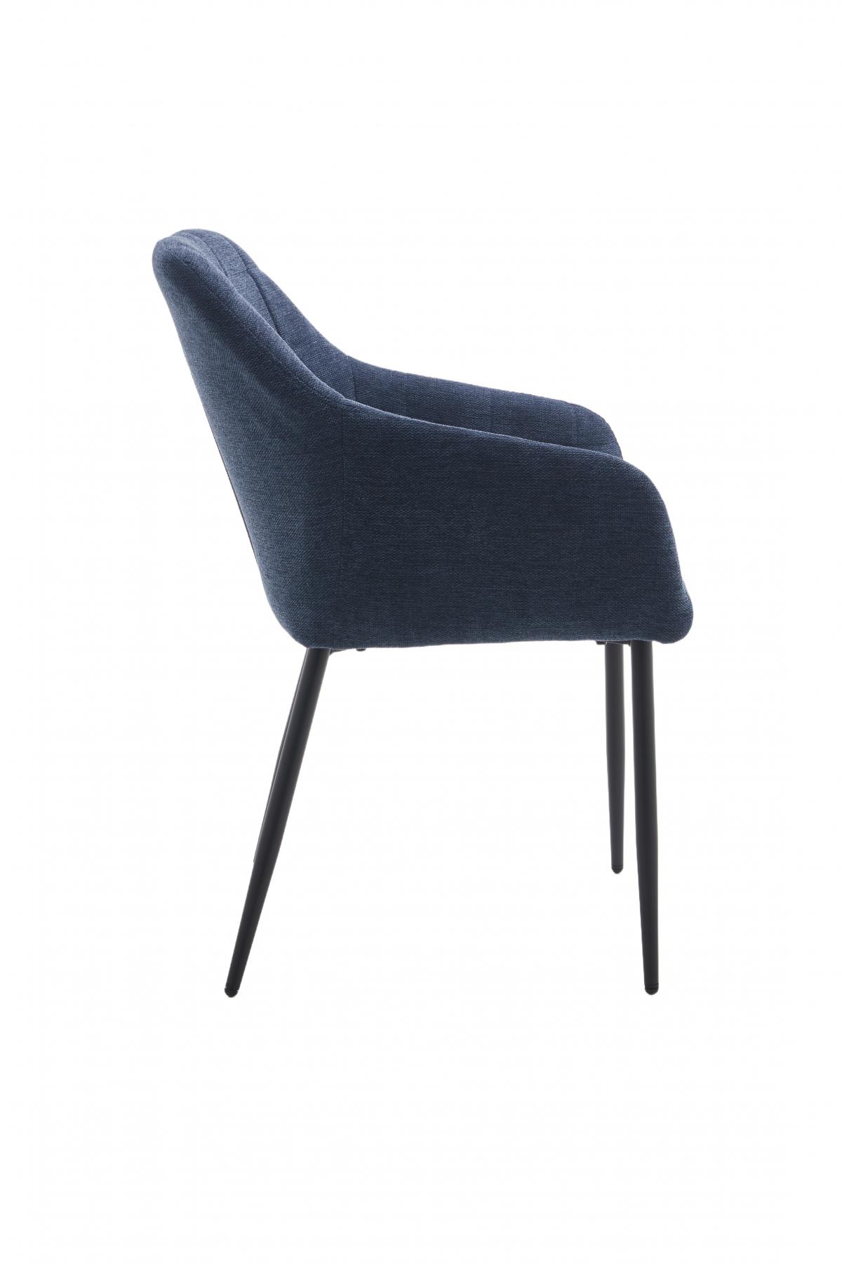 RIGA II SILLA TELA UF920-09 AZUL PATA NEGRA (2UN)