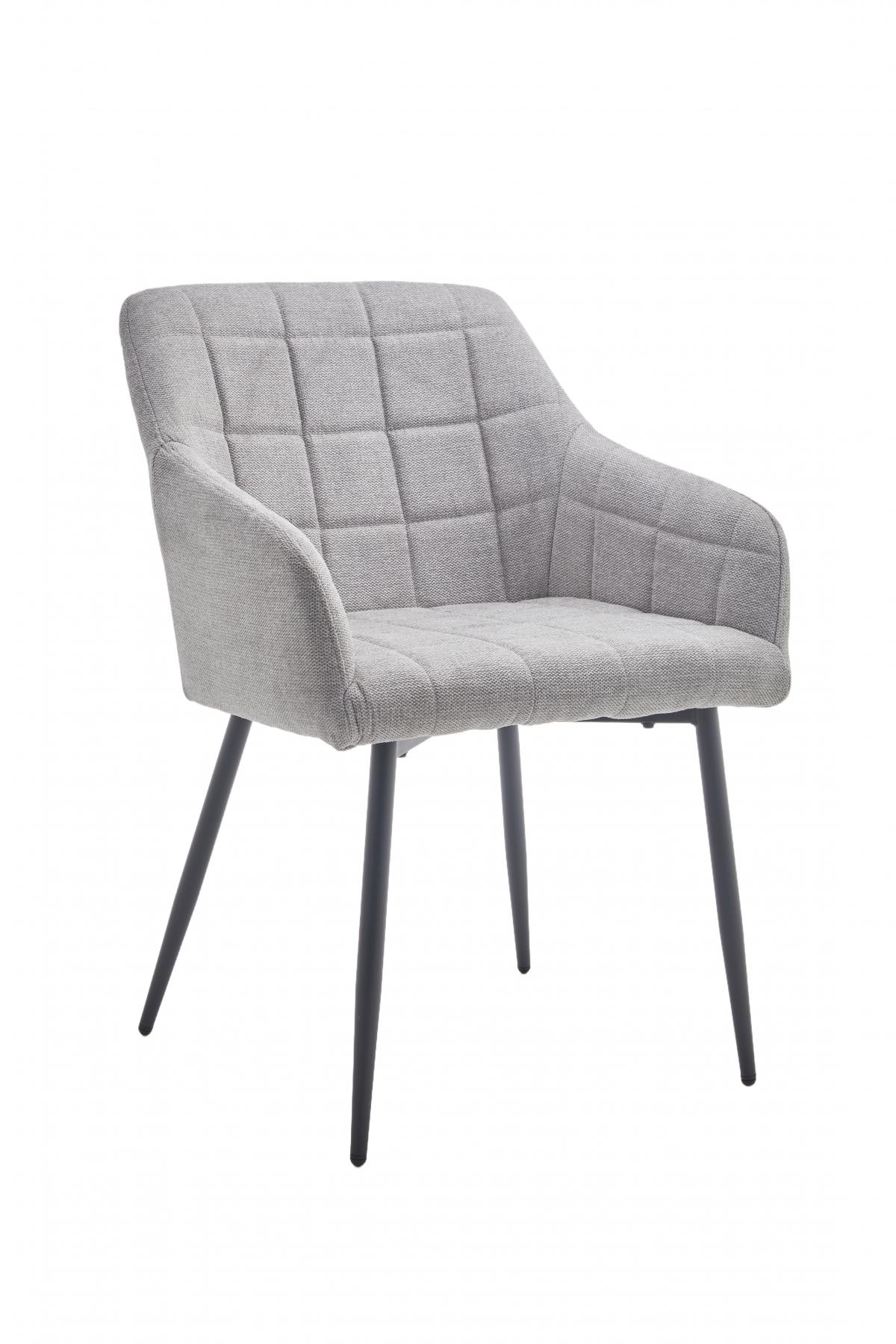 RIGA  SILLA TELA UF920 10-GRIS CLARO PATA NEGRA 2 UD