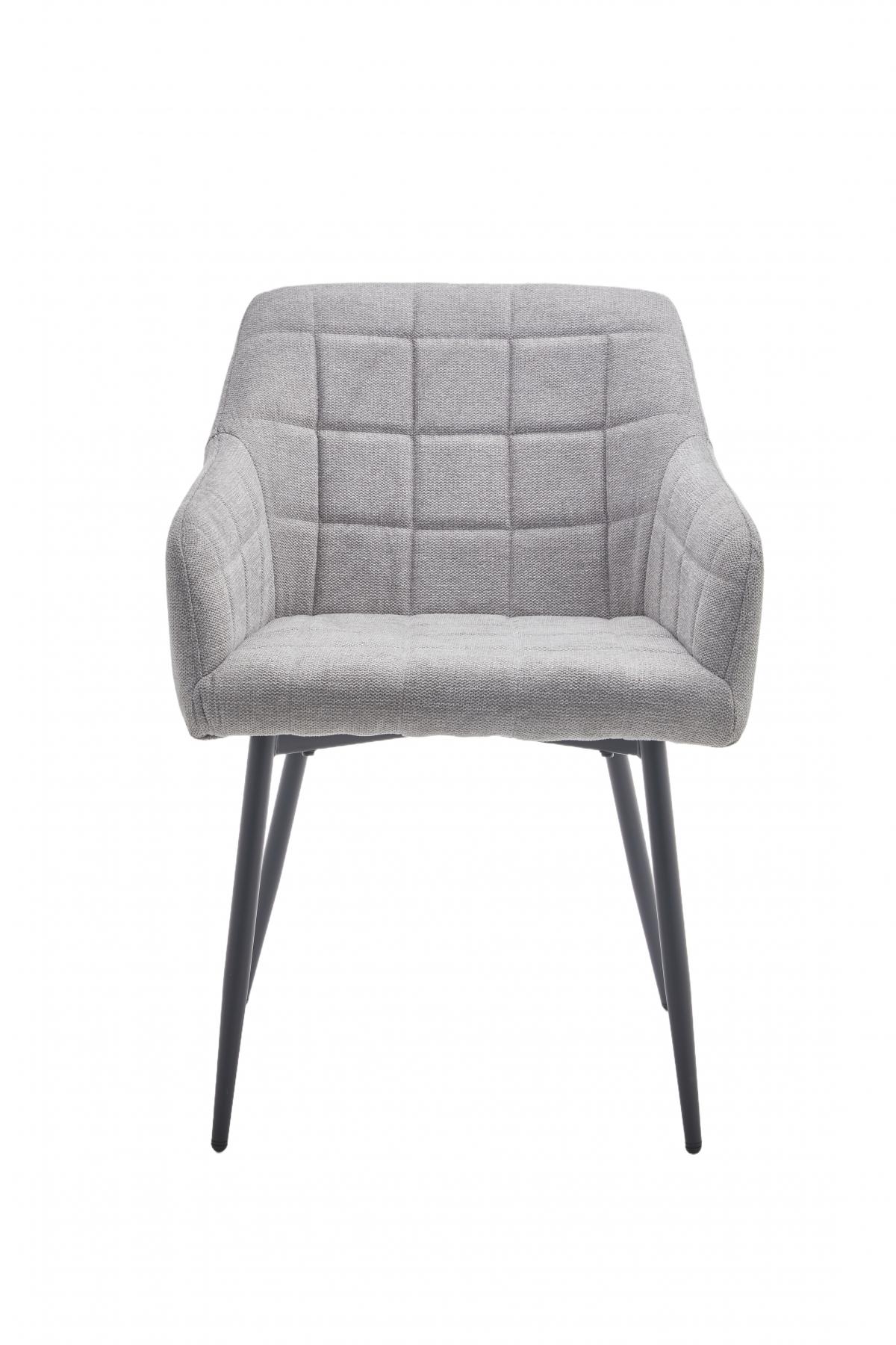 RIGA  SILLA TELA UF920 10-GRIS CLARO PATA NEGRA 2 UD