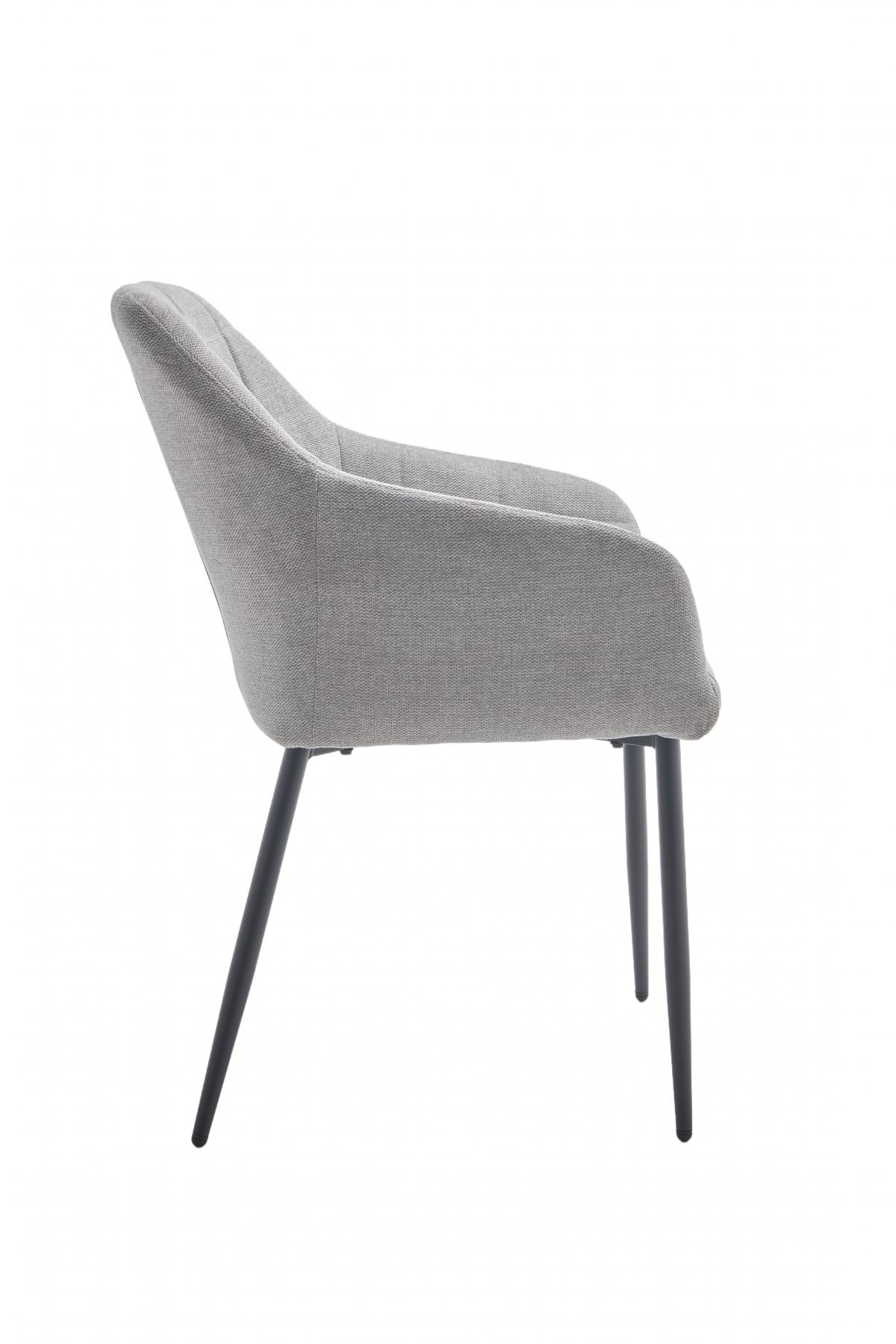 RIGA  SILLA TELA UF920 10-GRIS CLARO PATA NEGRA 2 UD