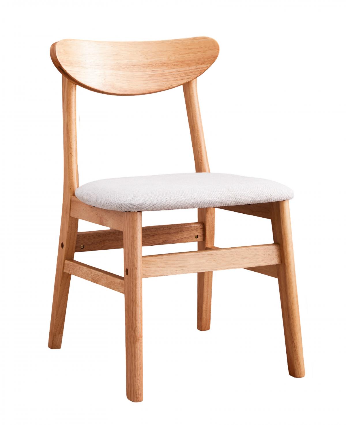 SILLA VANCOUVER 2855 TELA BLANCA MADERA NATURAL (2 UN)