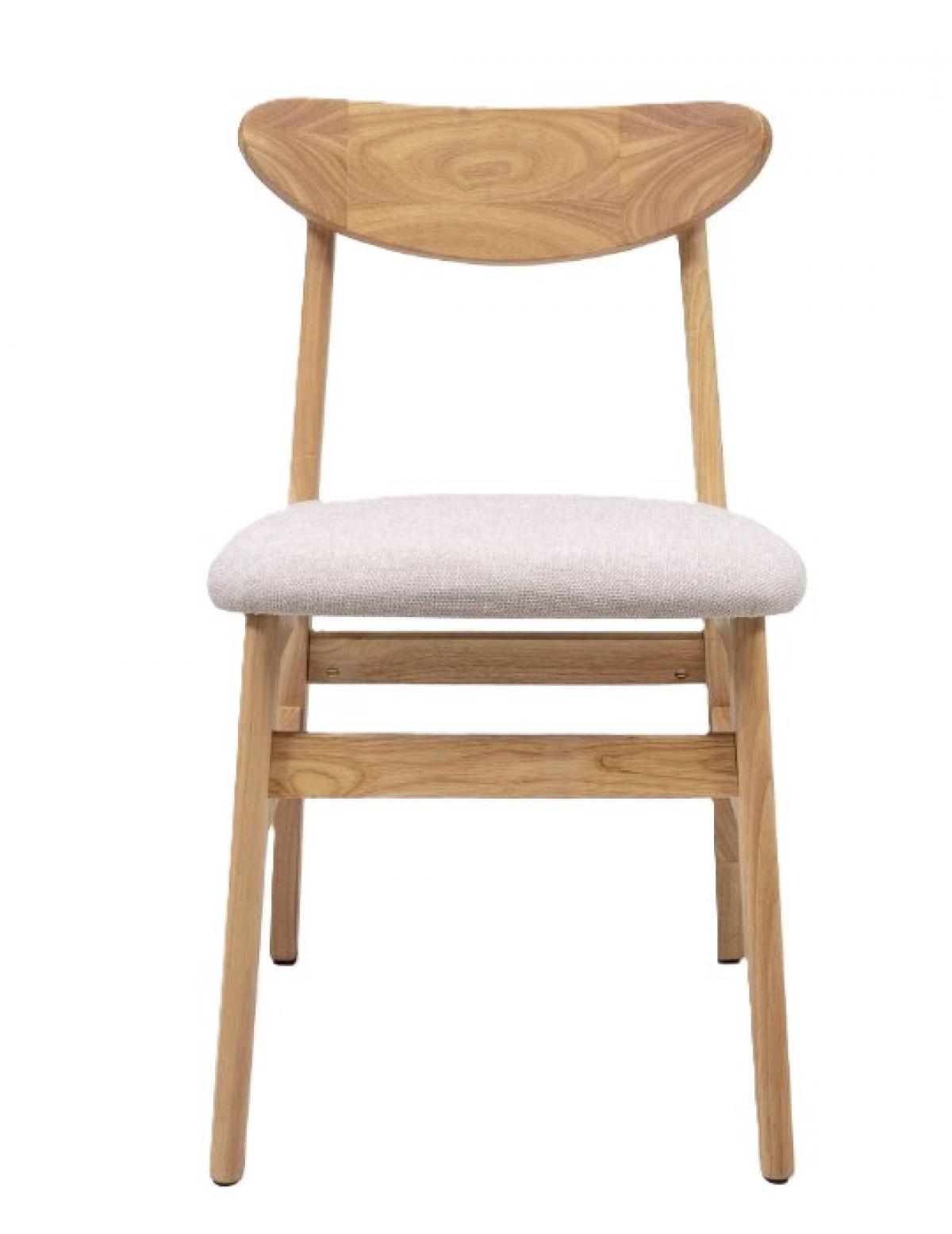 SILLA VANCOUVER 2855 TELA BLANCA MADERA NATURAL (2 UN)