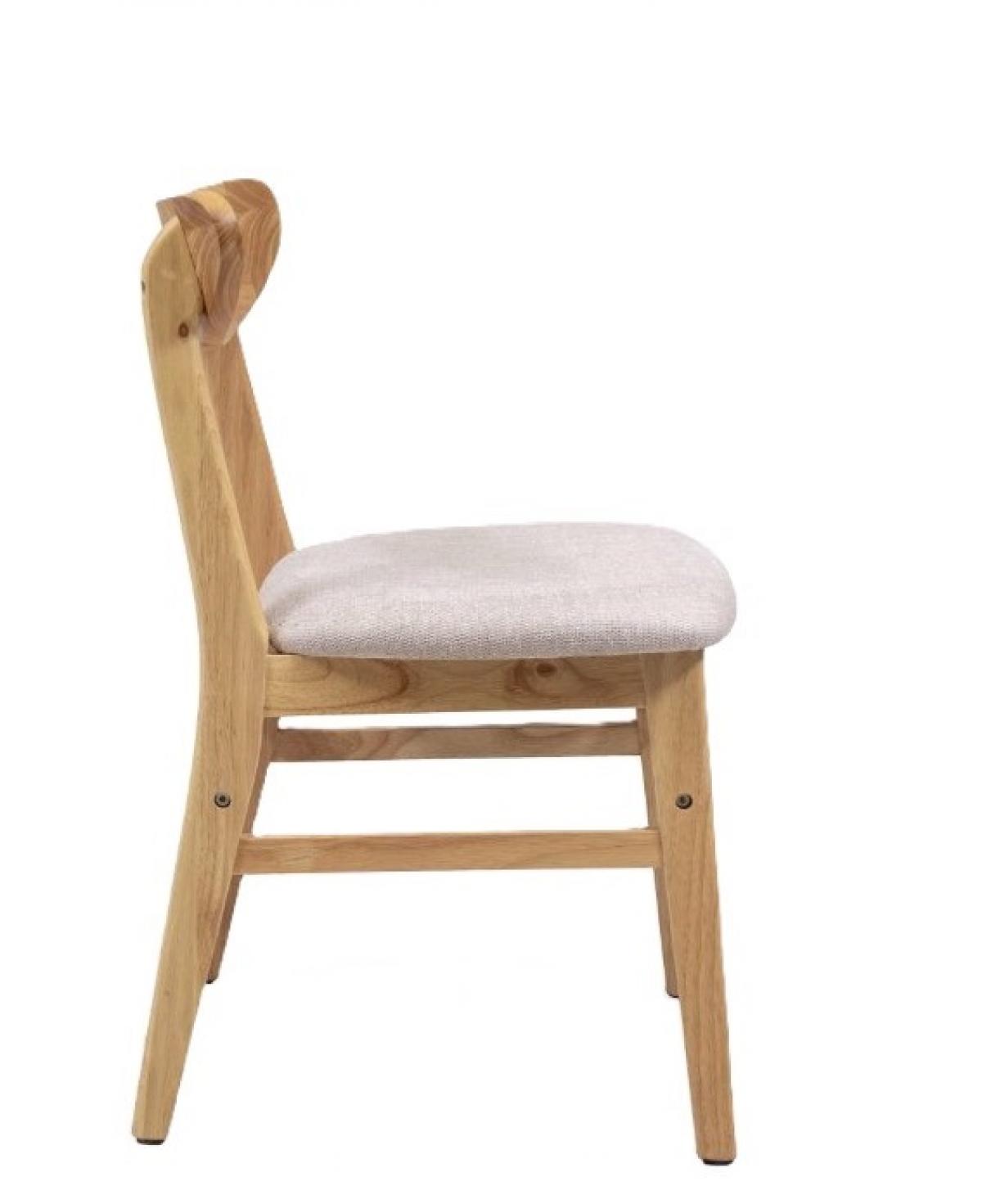 SILLA VANCOUVER 2855 TELA BLANCA MADERA NATURAL (2 UN)