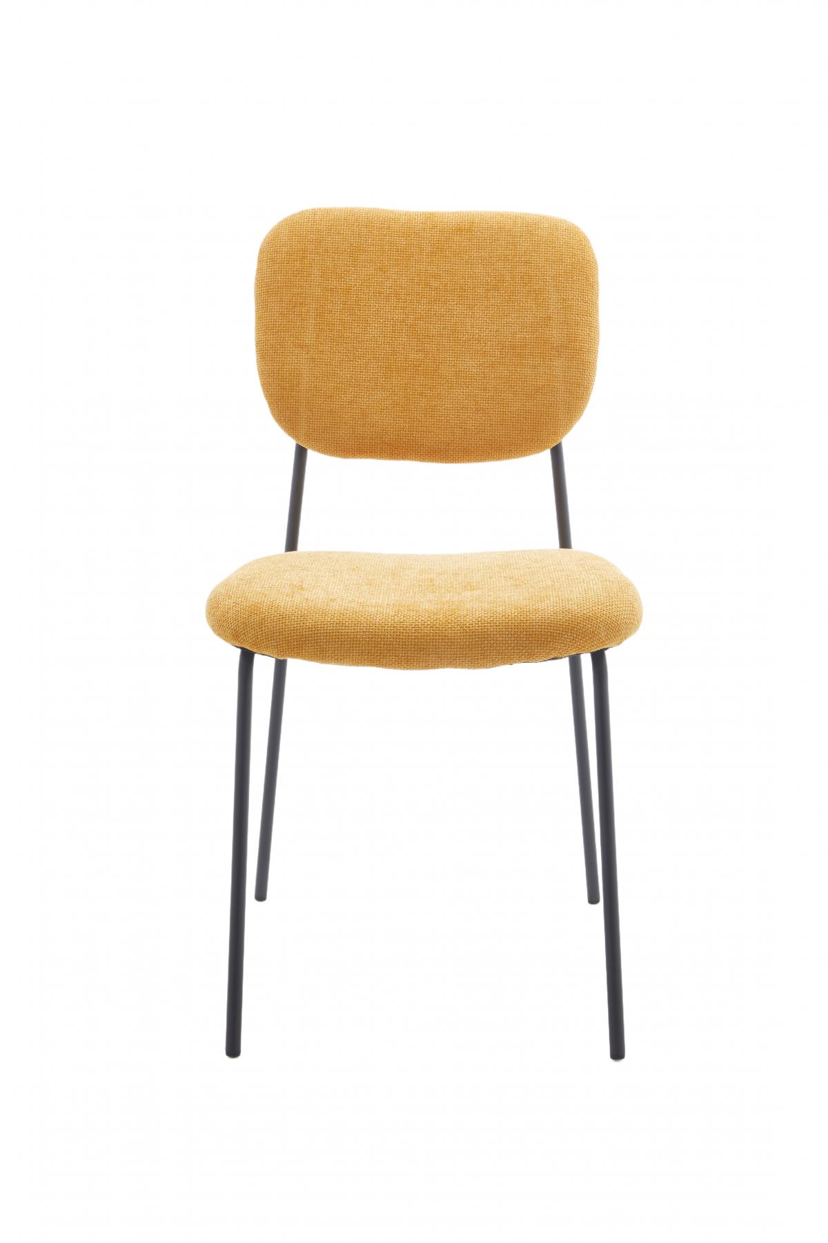 TALLIN SILLA TELA UF885-05 MOSTAZA PATA NEGRA 4 UD