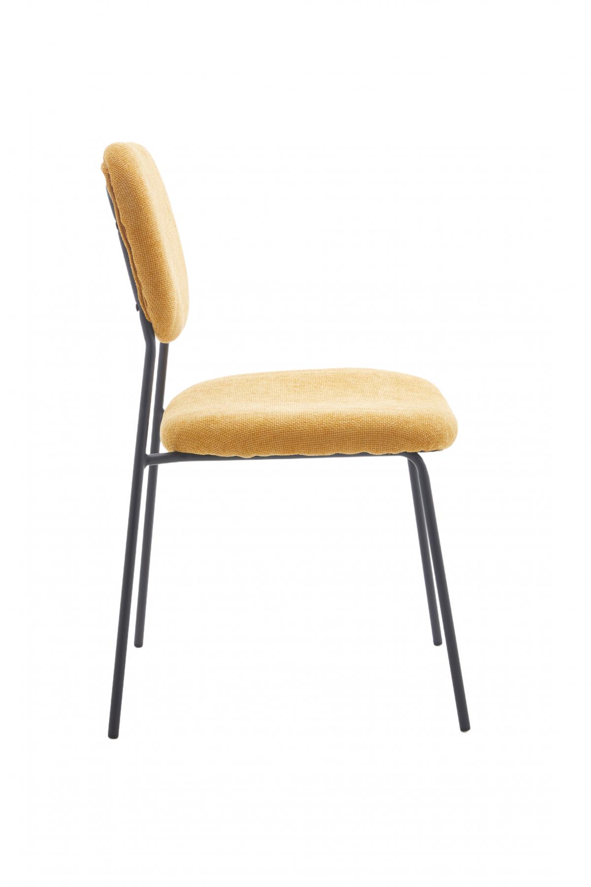 TALLIN SILLA TELA UF885-05 MOSTAZA PATA NEGRA 4 UD