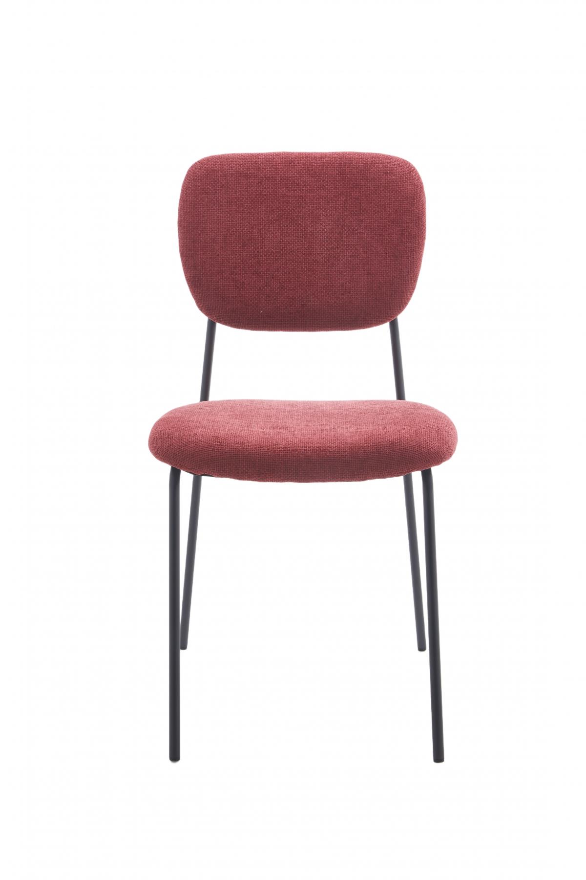 TALLIN SILLA TELA UF885-08 ROJO PATA NEGRA 4 UD