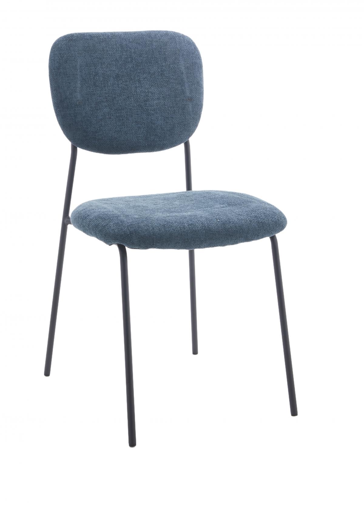 TALLIN SILLA TELA UF885-11 AZUL PATA NEGRA 4 UD