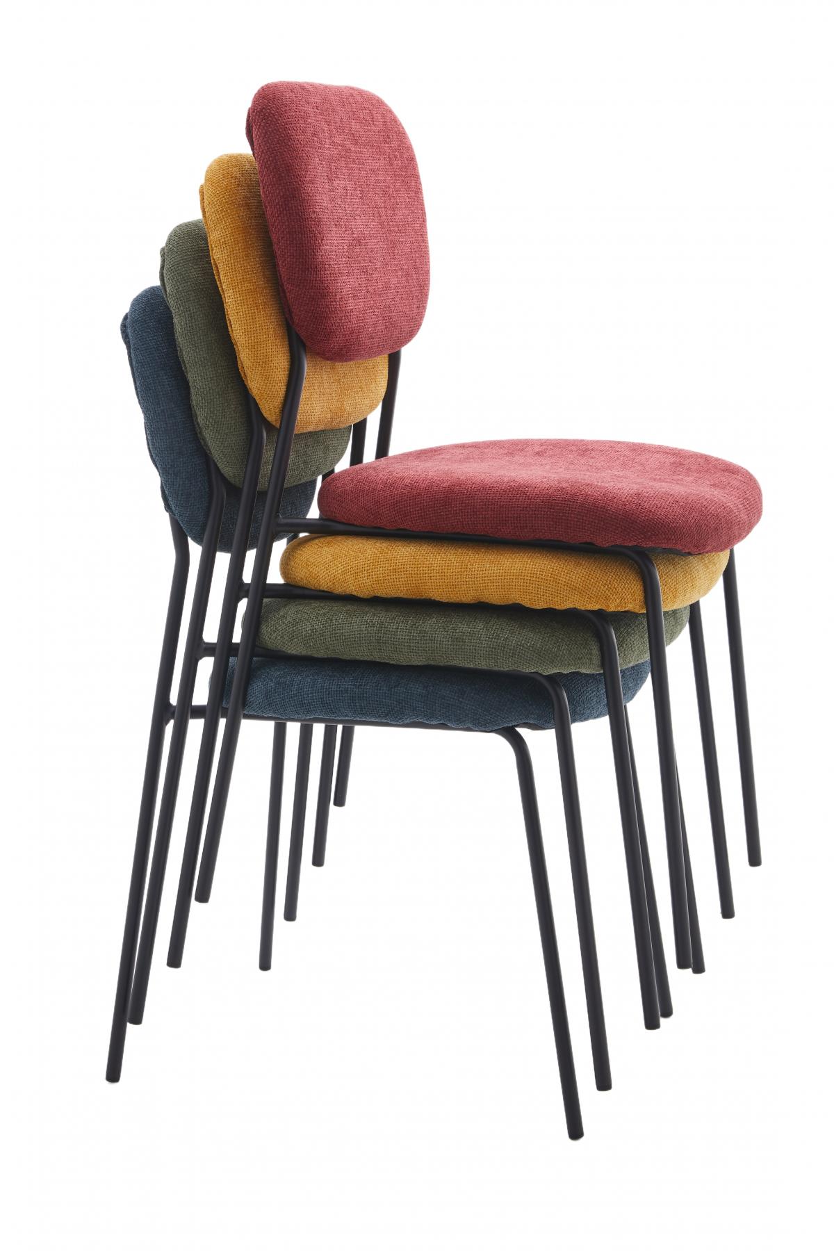 TALLIN SILLA TELA UF885-11 AZUL PATA NEGRA 4 UD