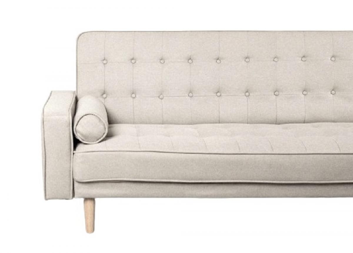 SOFA CAMA 1707/PINK VELVET BEIGE PATA MADERA 3S