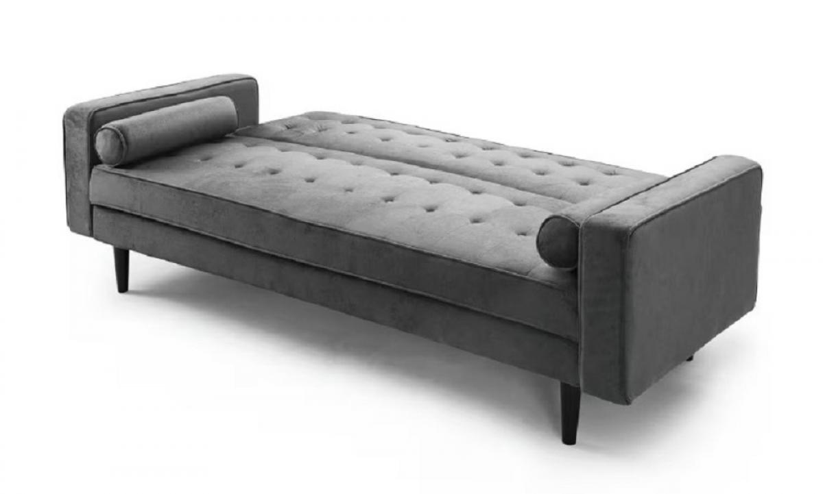 SOFA CAMA 1707/PINK VELVET GRIS OSC PATA NEG 3S