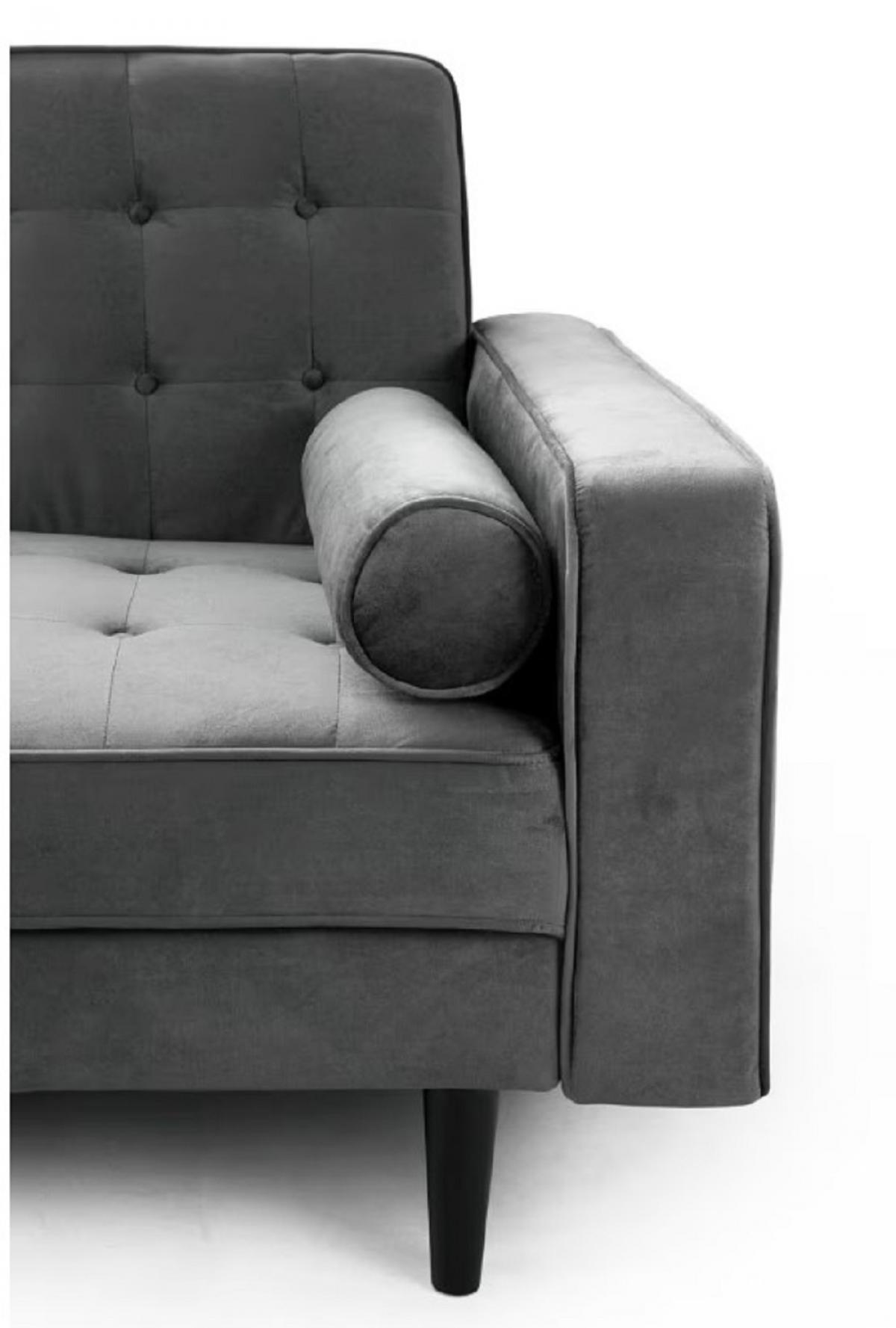 SOFA CAMA 1707/PINK VELVET GRIS OSC PATA NEG 3S