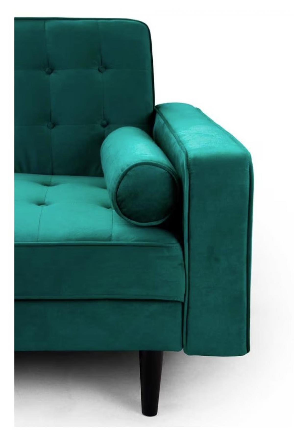 SOFA CAMA 1707/PINK VELVET VERDE PATA NEGRA 3S