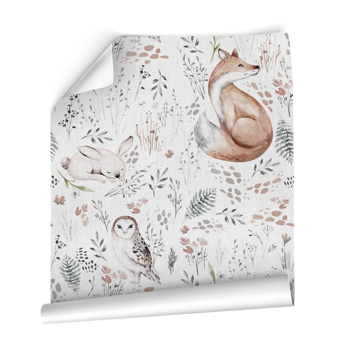 Rollo de dos paneles autoadhesivos canvas WILD AND FREE WHITE