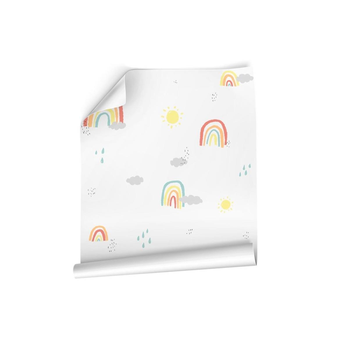 Rollo de papel pintado infantil de dos paneles autoadhesivos canvas ARCOIRIS