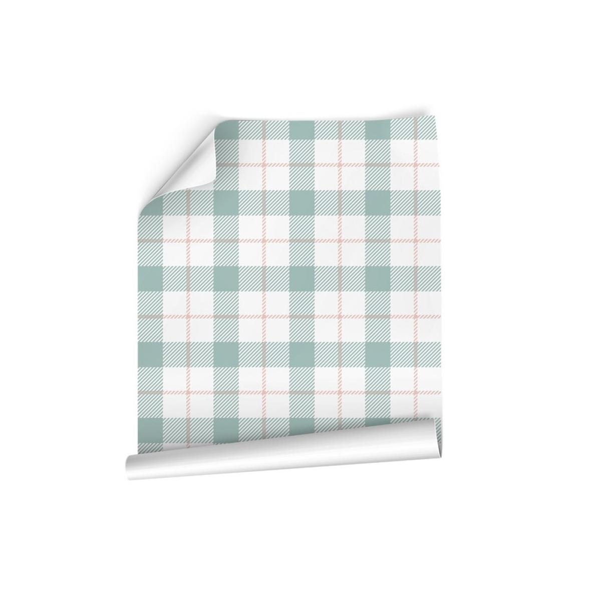 Rollo de dos paneles autoadhesivos canvas VICHY MINT