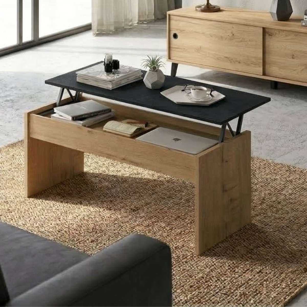 Mesa de centro elevable