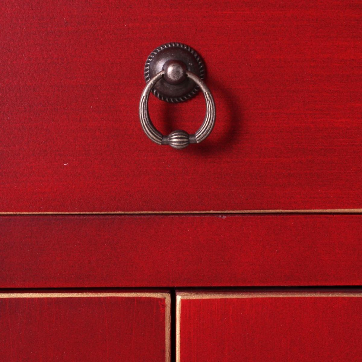 Armario 2 puertas y 2 cajones rojo 55 x 33 x 185 cm