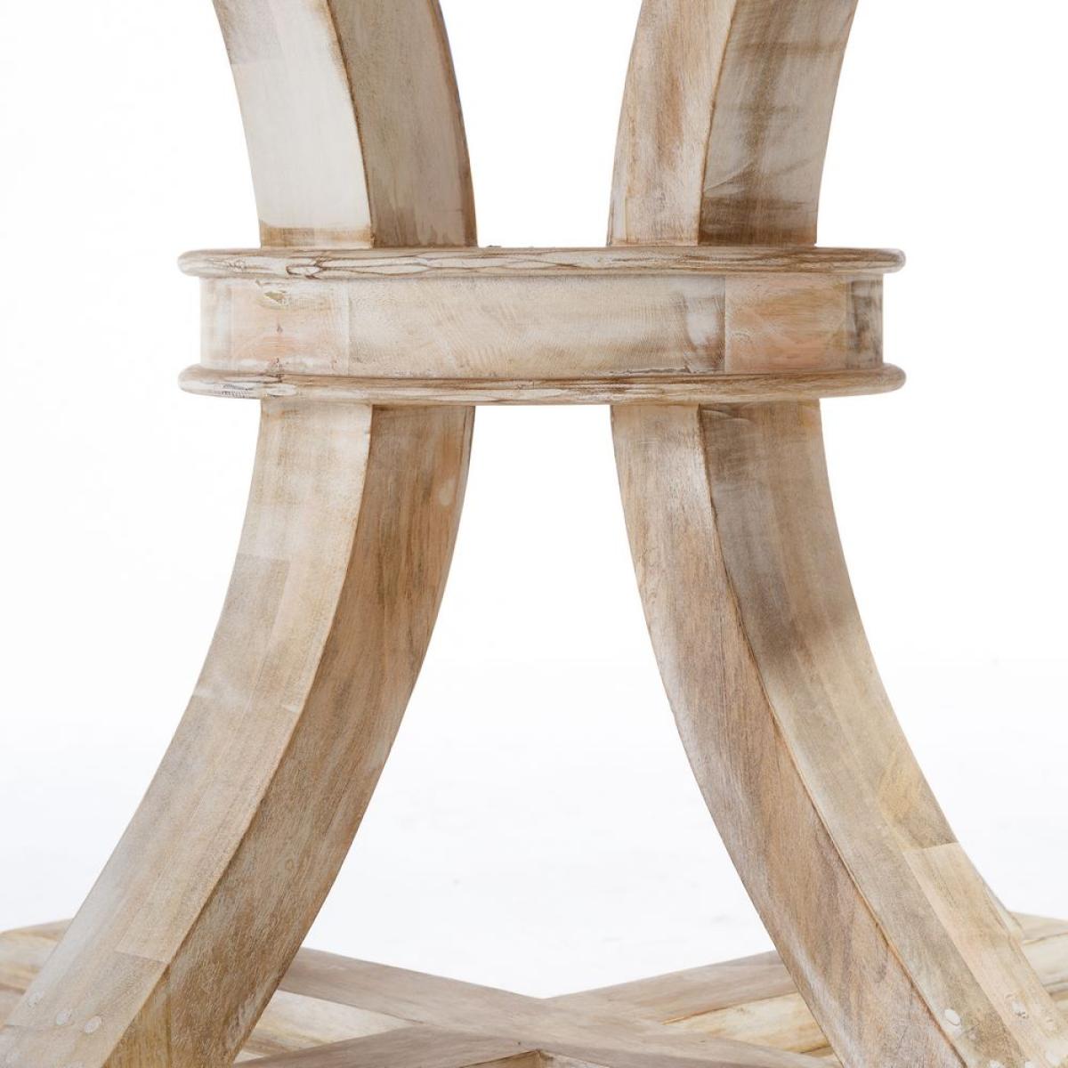 Mesa comedor redonda blanco decapé 150 x 150 x 76 cm