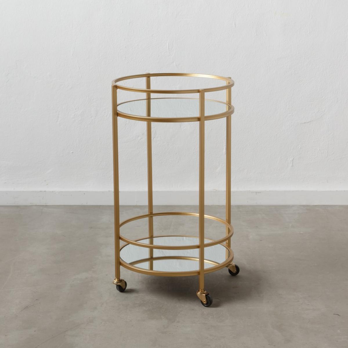 Camarera oro metal-espejo decoración 43 x 43 x 70 cm