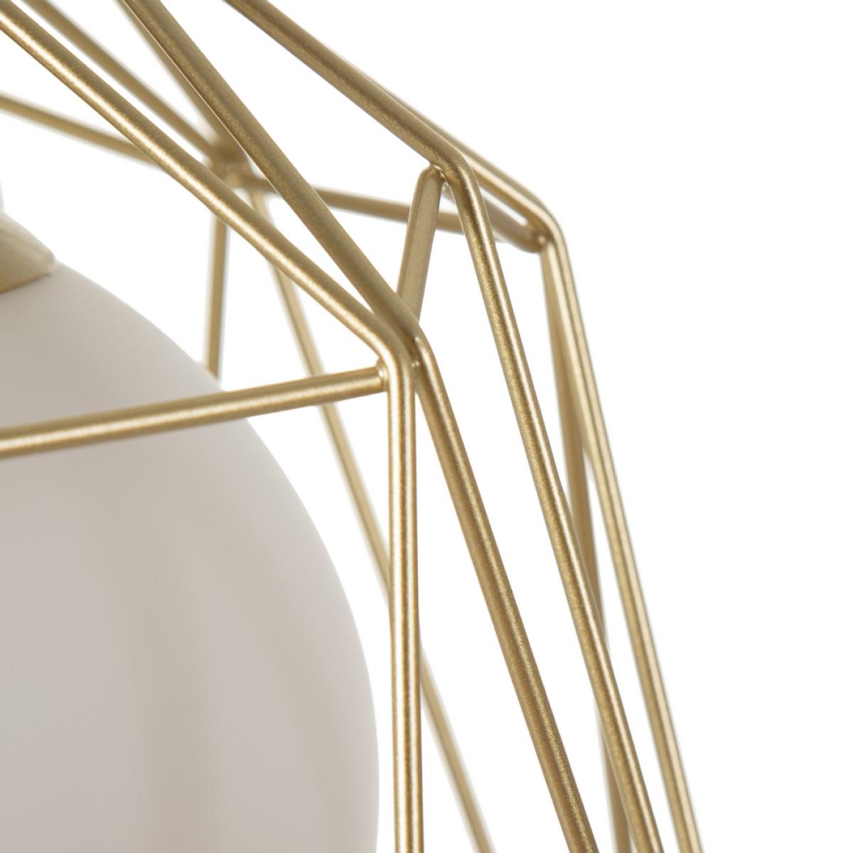Lámpara techo oro-blanco metal-cristal 28,50 x 28,50 x 28 cm