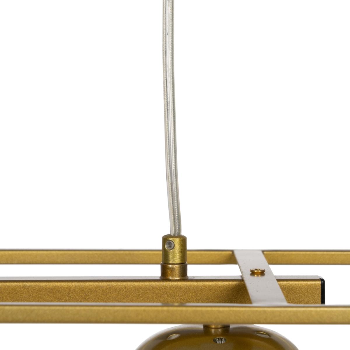 Lámpara techo oro-blanco metal-cristal 45 x 20 x 20 cm