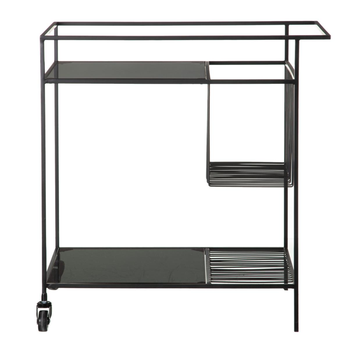 Camarera negro metal-cristal decoración 67 x 40 x 70 cm