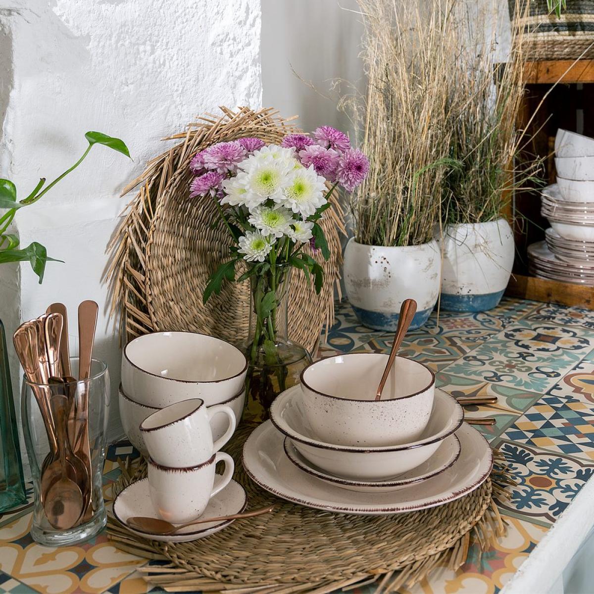 Vajilla 18 piezas stoneware cocina