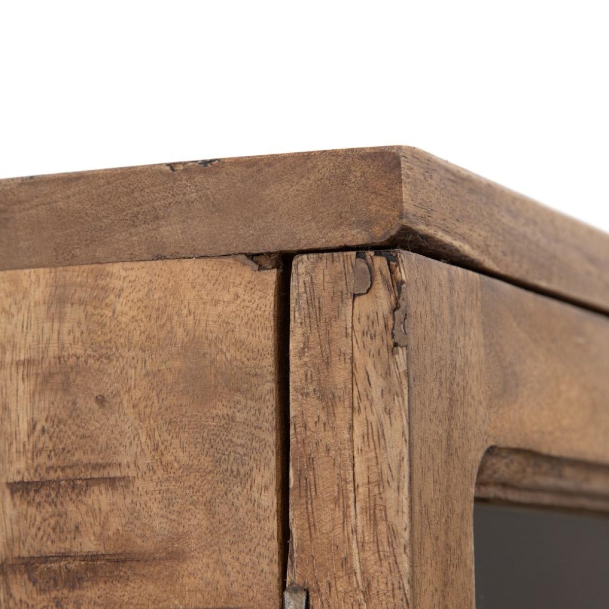 Vitrina natural madera de mango salón 120 x 40 x 194 cm