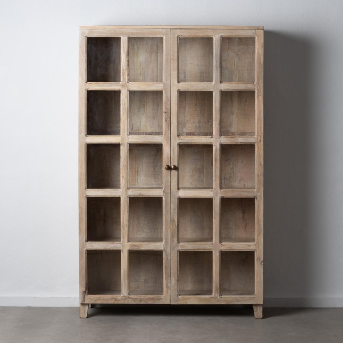 Vitrina blanco rozado madera de mango 120 x 40 x 194 cm