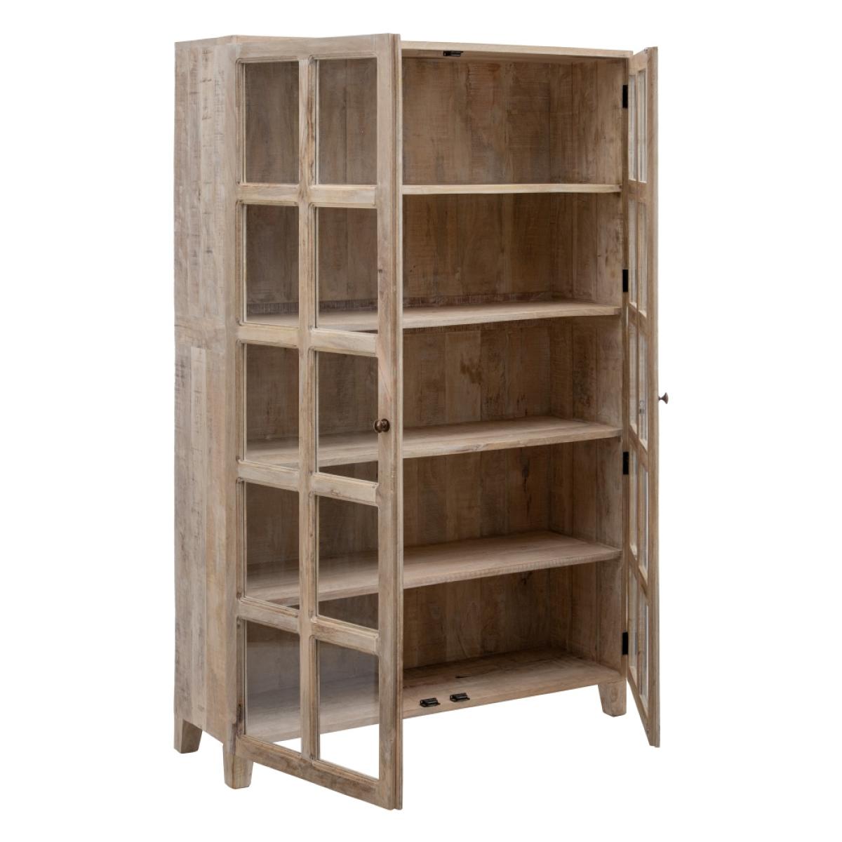 Vitrina blanco rozado madera de mango 120 x 40 x 194 cm